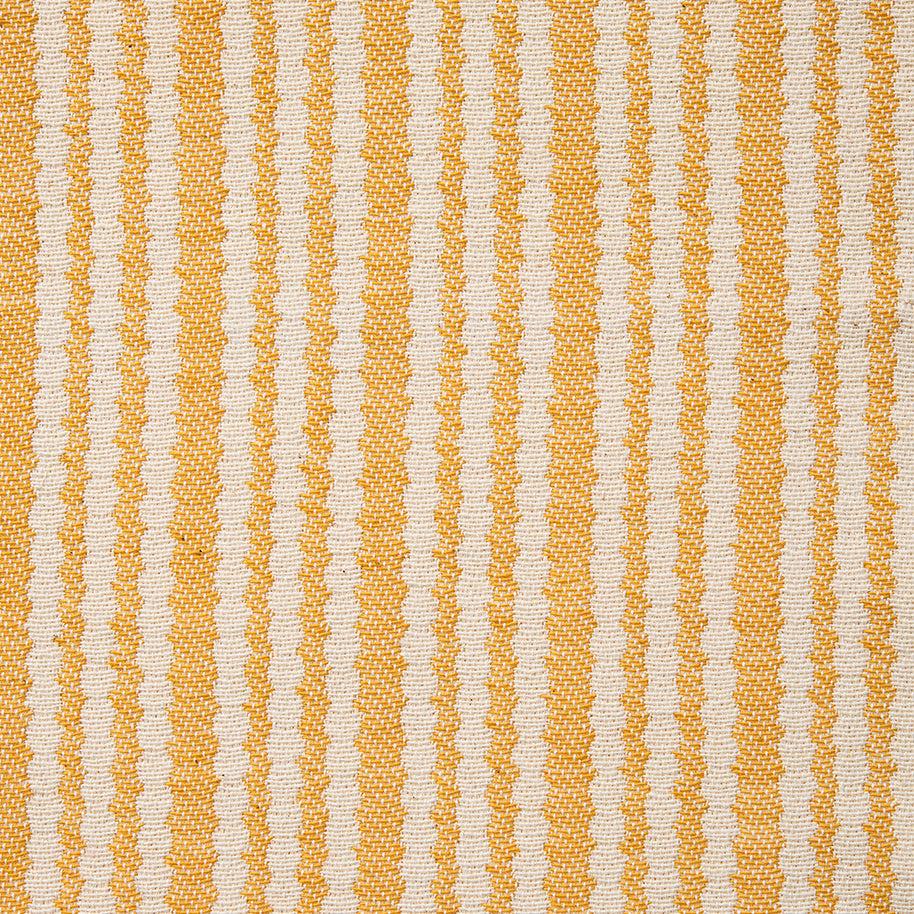 Scallop Stripe Cotton Fabric Mustard