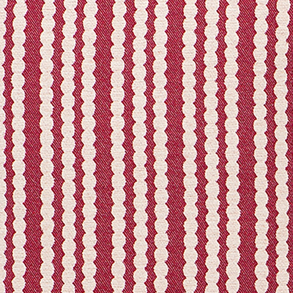 Scallop Stripe Merino Wool Fabric Raspberry