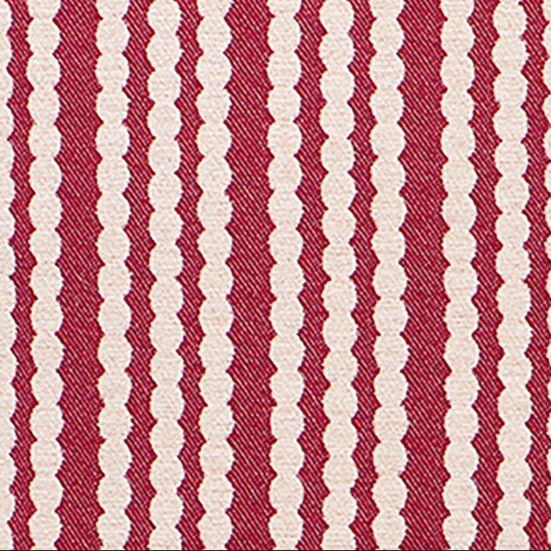 Scallop Stripe Merino Wool Fabric Raspberry
