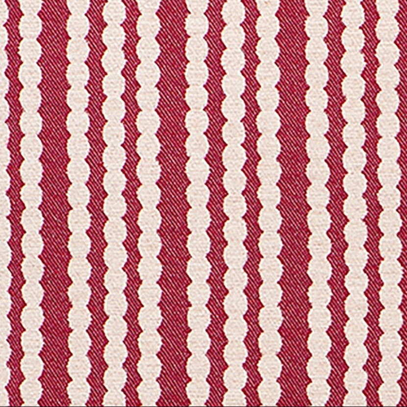 Scallop Stripe Merino Wool Fabric Raspberry sample