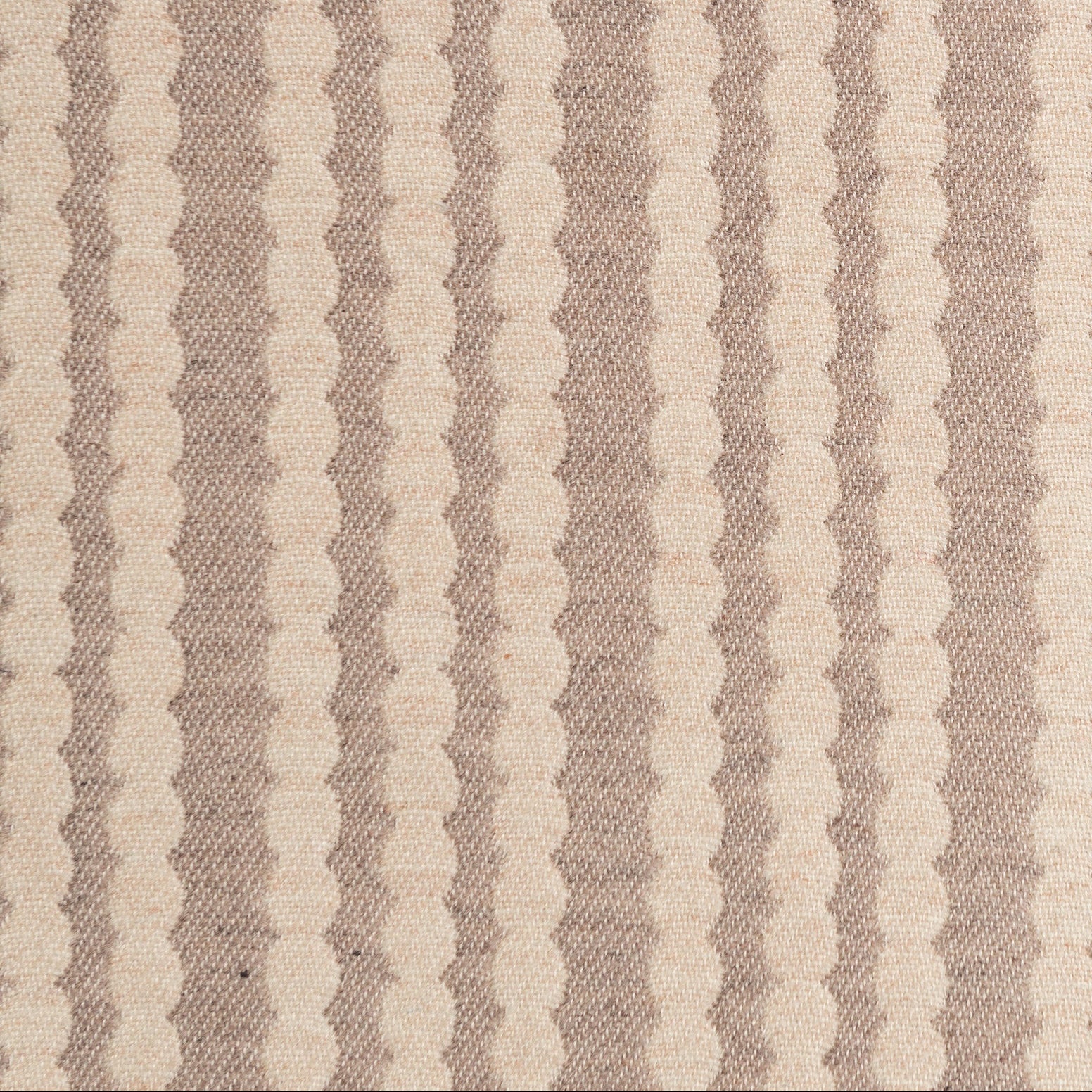 Scallop Stripe Merino Wool Fabric Mushroom