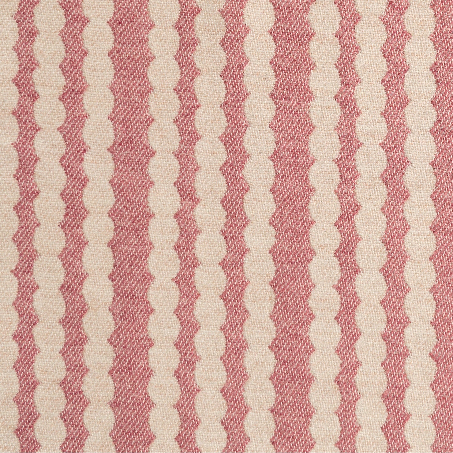Scallop Stripe Merino Wool Fabric Rose