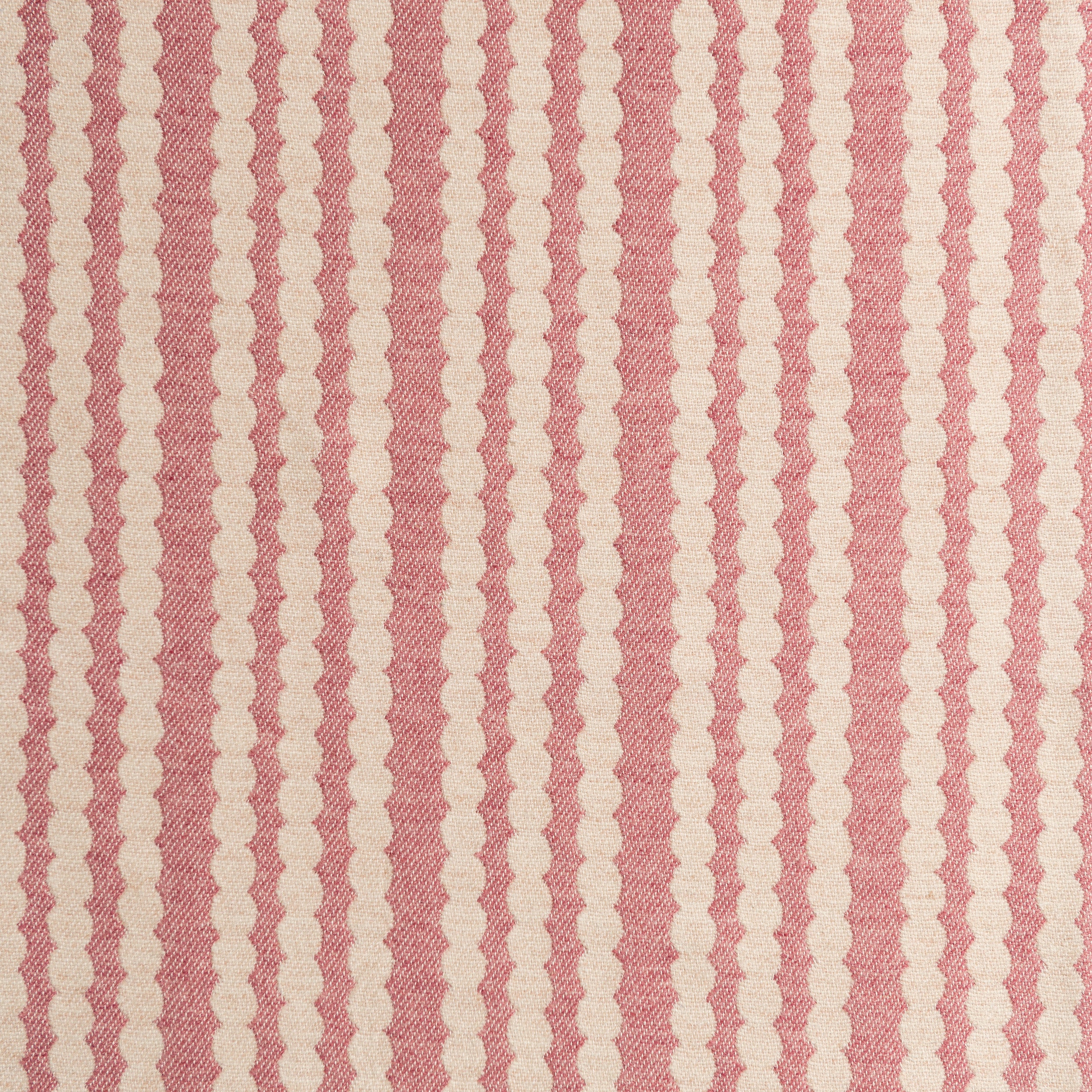 Scallop Stripe Merino Wool Fabric Rose